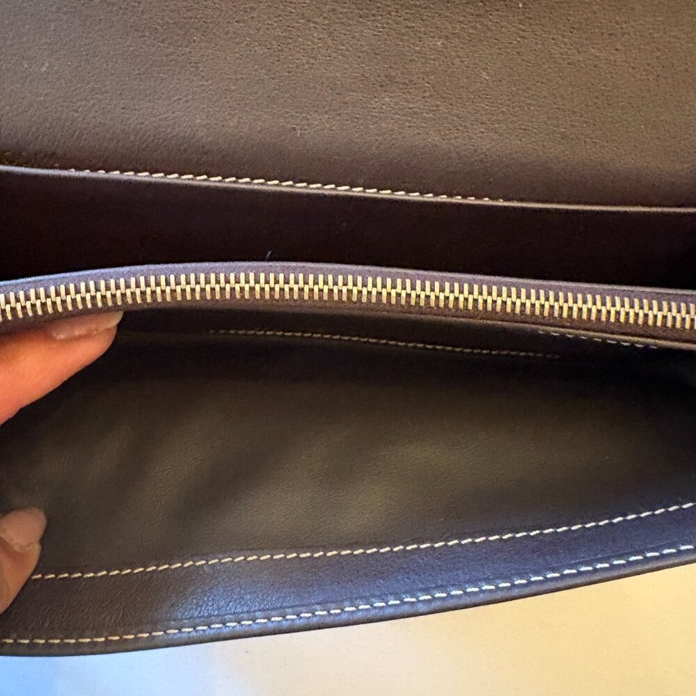 Vintage Celine Macadam Triomphe Canvas Long Flap Wallet – Cream/Brown - Picture 3 of 9